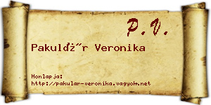 Pakulár Veronika névjegykártya